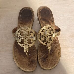Gold Tory Burch Miller Sandals